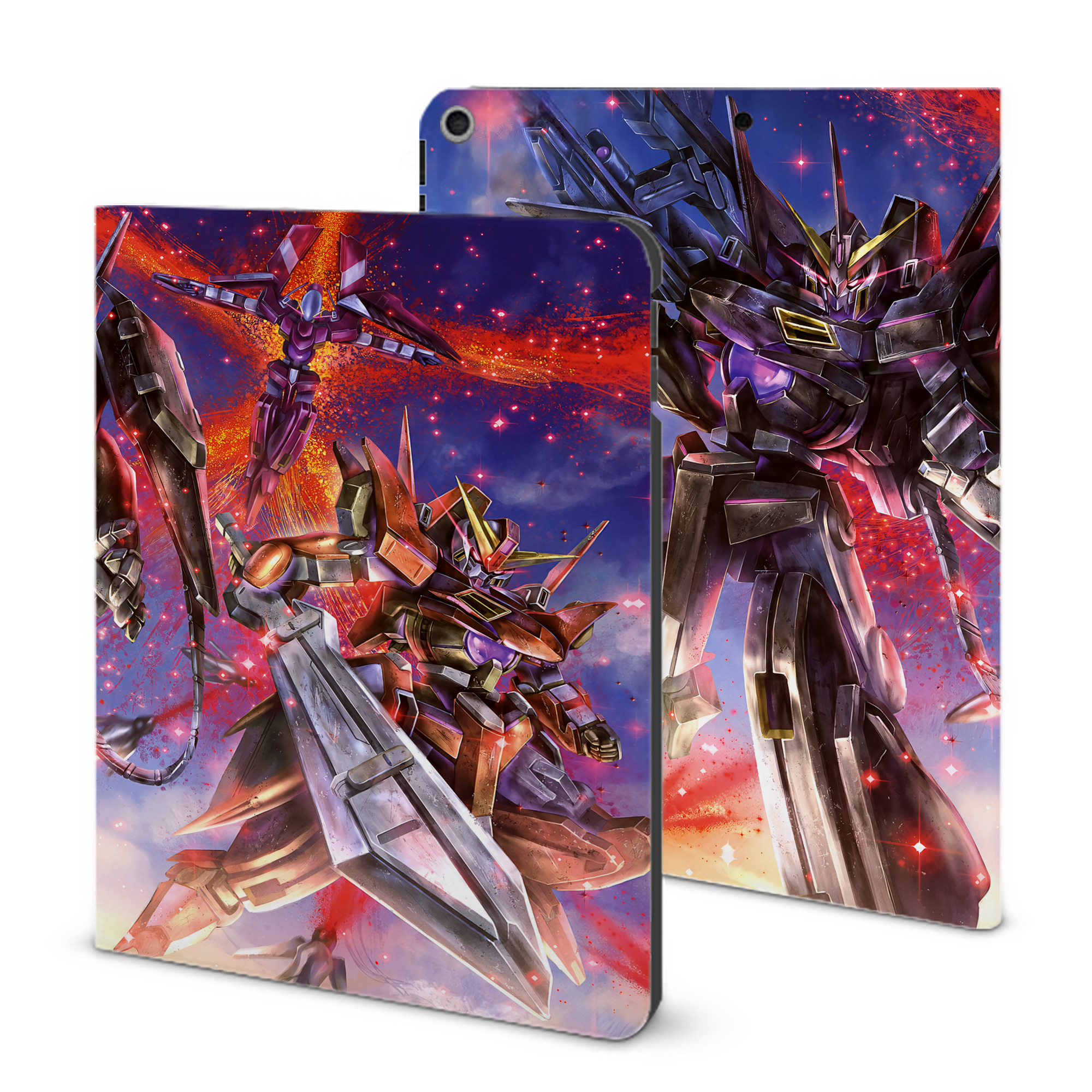 （画像用） 機動戦士ガンダム Mobile Suit Gundam IPad ケース ブック型 PUレザー TPU 耐衝撃 軽量 薄型 ペン収納なし 全面保護 IPad 各モデル対応